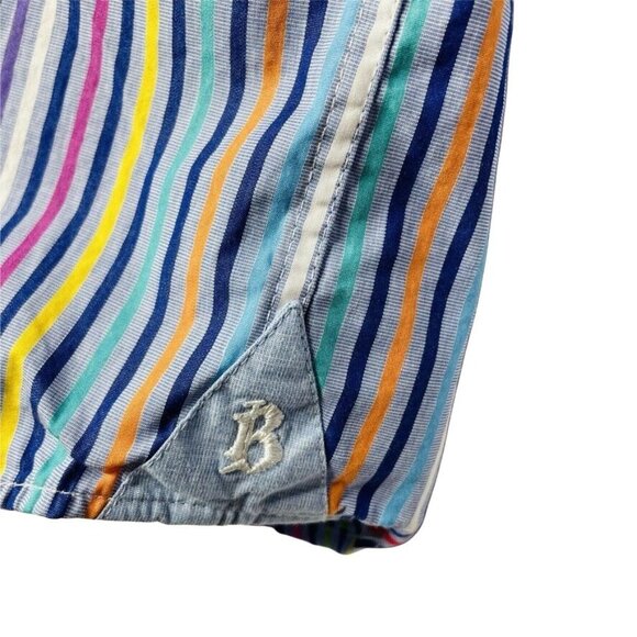 Mens Button DownDress Shirt Belucci Tessuto Italiano Size XL Vertical Stripe u - Picture 5 of 5